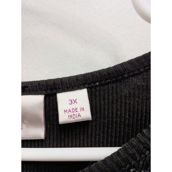 Quacker Factory Tunic Top Womens Size 3X Black Sequined 3/4 Sleeve Holiday Glam - Picture 5 of 11